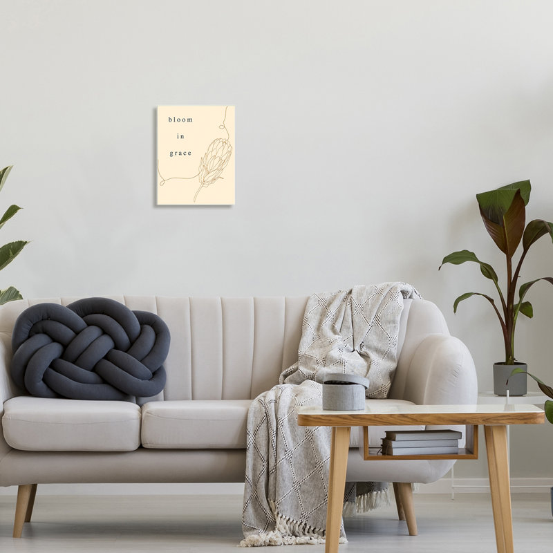 «Bloom In Grace Minimalistic Plant Blossom», dessin par Lil 'Rue - impression, Plaque murale, L 10 po x H 15 po