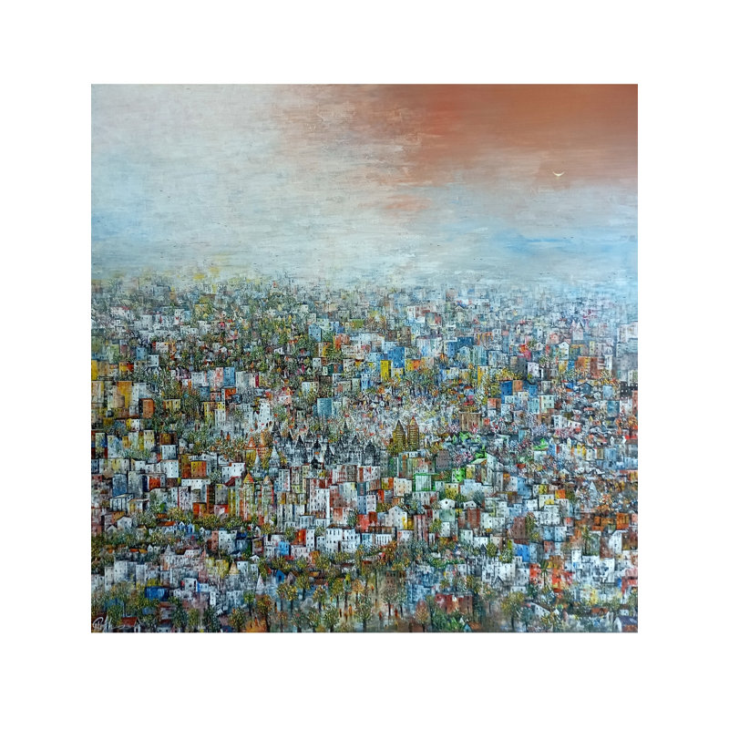 Joie de la ville | Acrylique sur toile | Par M. Singh