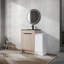 Meuble-lavabo autoportant avec lavabo en céramique et armoires de rangement, porte à fermeture douce-120952019-120952017
