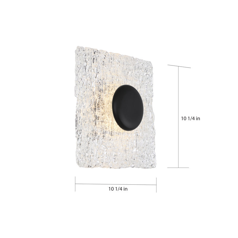 Elyssa Glass LED Flush Mount, Matte Black