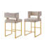 Tabouret de bar moderne en velours taupe