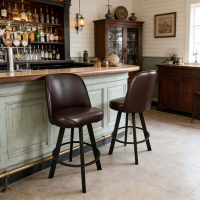 Tabouret de bar pivotant commercial avec cadre en métal durable