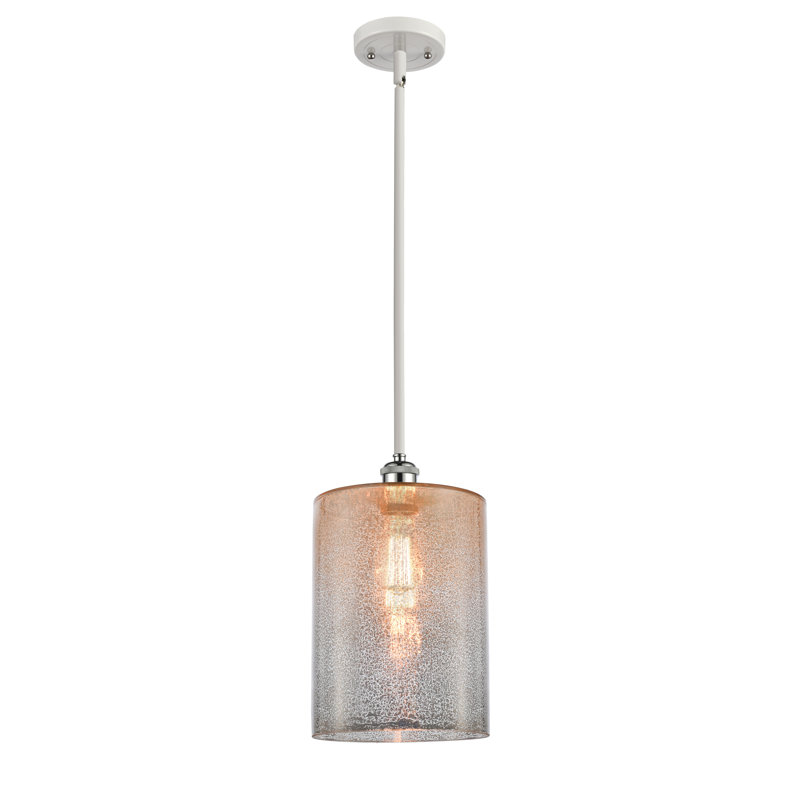Luminaire suspendu cylindrique à 1 lumière Leilani, Ampoule non incluse, Mercure, Blanc