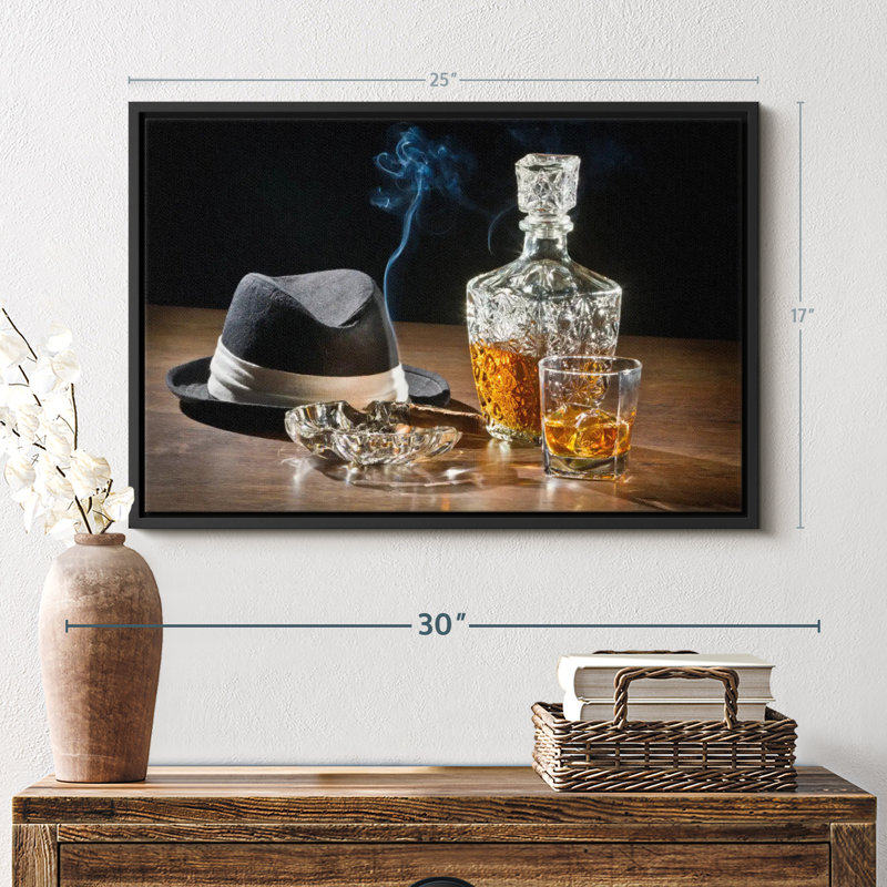 Impression rétro sur toile de whisky rétro, H 17 po x l 25 po