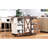 55.5" Kitchen Island, Drop Leaf, Barn Door, Power Outlet, Spice Rack, Storage, Decor Sliding Adjustable Shelf, Organization