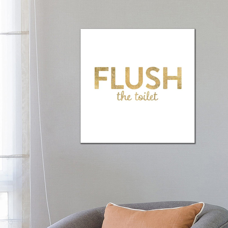 Bathroom Etiquette II by Wild Apple Portfolio - Wrapped Canvas Print, 66.04 cm H x 66.04 cm W