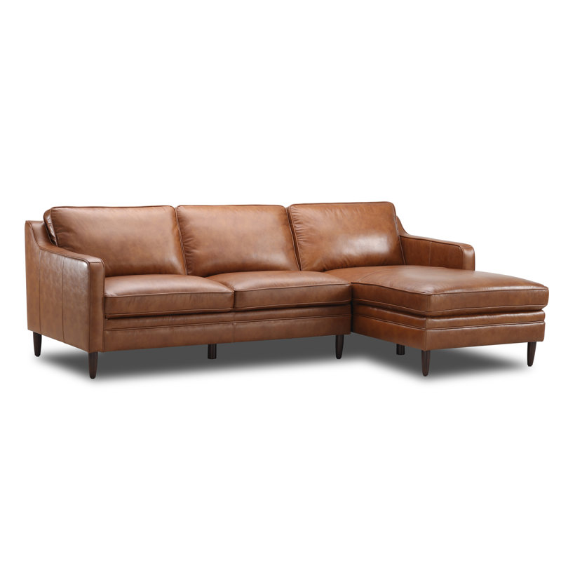 Leyla Genuine Leather 100" 2-Piece Sectional