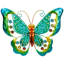 Décoration murale de jardin papillon vert en métal
