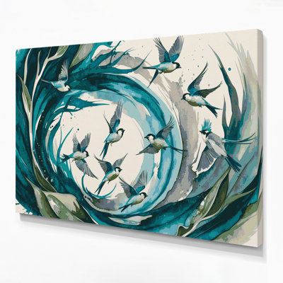 Birds Sayaca Tanager White Canvas Wall Art