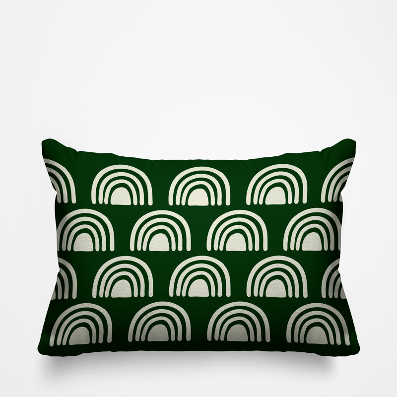 Coussin décoratif intérieur / extérieur Rainbow Boho, Vert