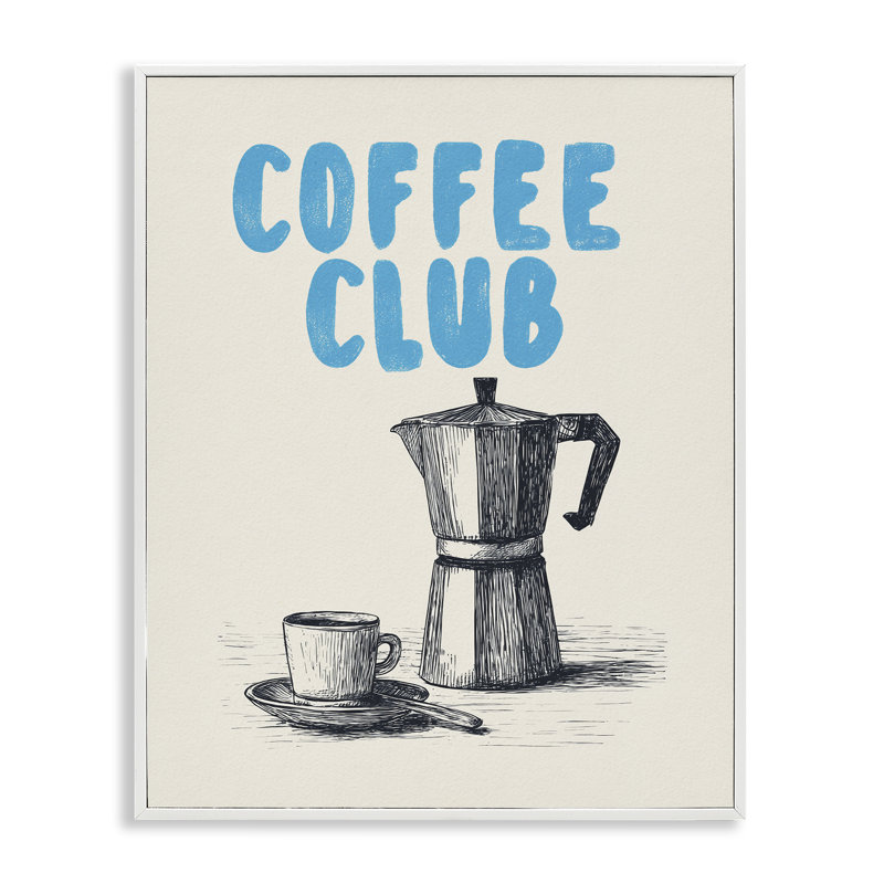 «Coffee Club», dessin de giclée rétro par Andreas Magnusson, Encadrement giclée blanc côtier, H 14 po x l 11 po
