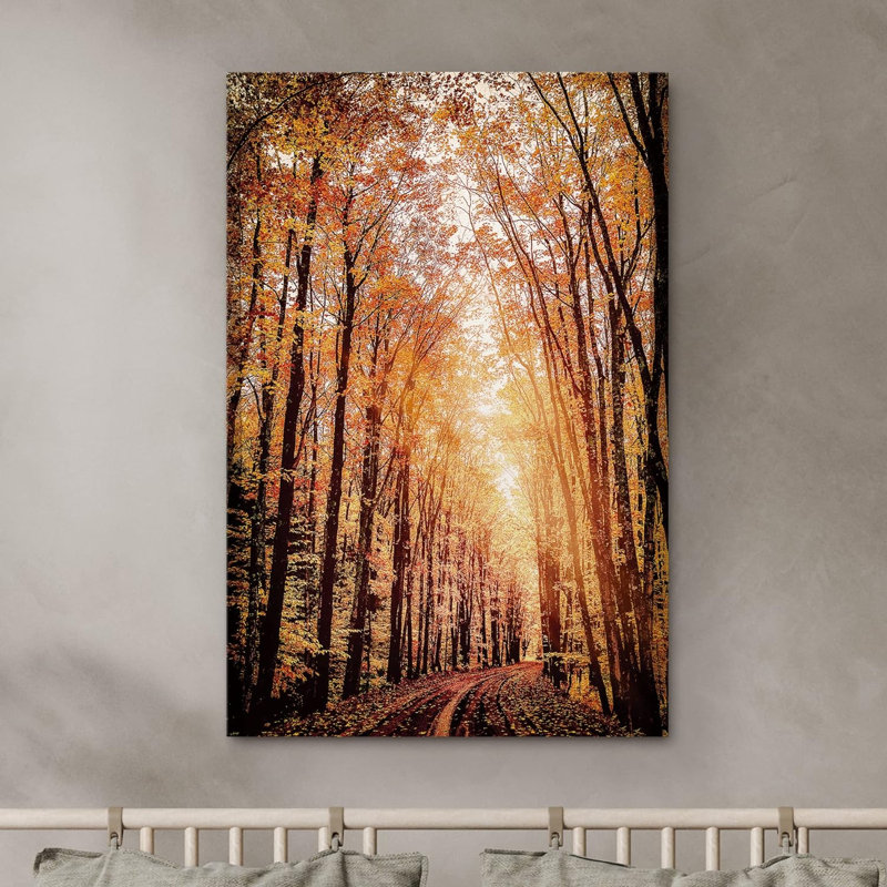 Automne automne «Orange Brown Autumn Forest Trees Landscape Images» sur, Toile tendue, H 48 po x l 32 po