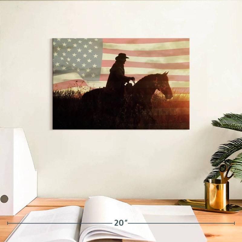 Drapeau des États-Unis Lelar Cowboy, H 8 po x l 12 po