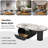 47.24" Modern Marble Pattern Coffee Table, Luxury Oval Center Table with Storage Drawer and Shelf