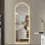 Miroir mural incassable de 65 po x 21 po avec gradation lisse, conception symétrique, idéal pour les vestibules, éclairage réglable en 3 couleurs, verre cuivre HD, chambres modernes
