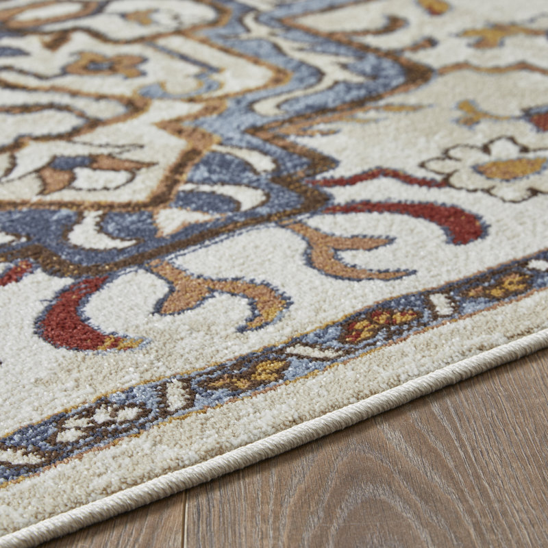 Tapis d'intérieur en polypropylène tissé à la main Raaya, Rectangle 5 pi 3 po x 7 pi 3 po