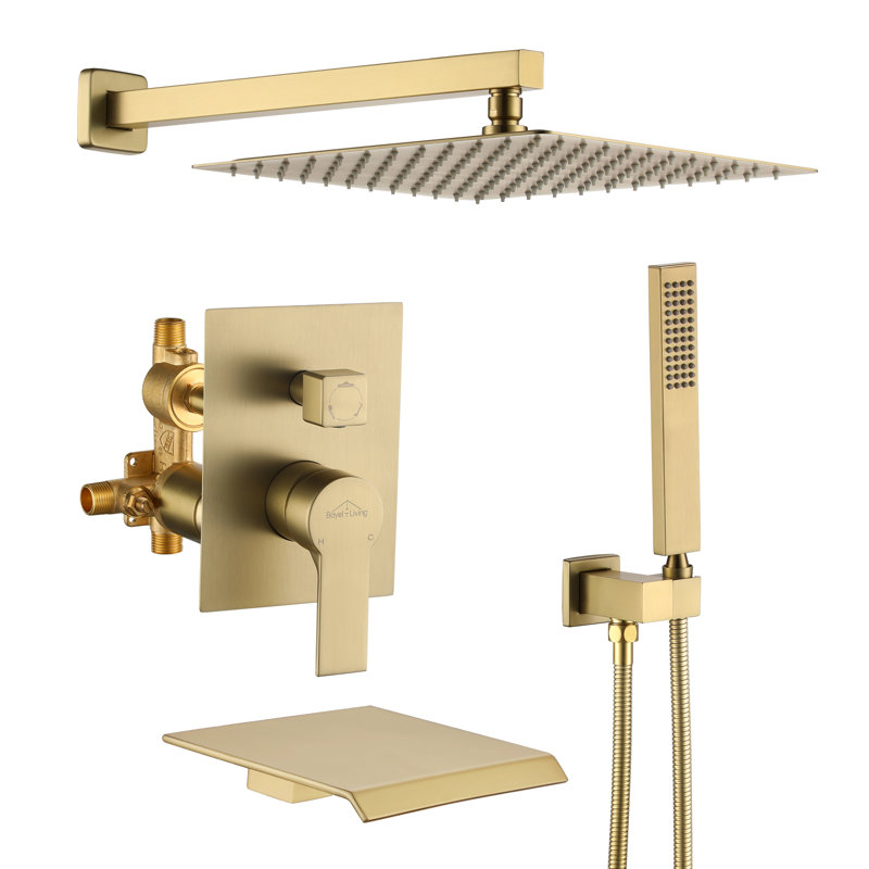 All-In-One Kit with Rough in-Valve, Brushed Gold