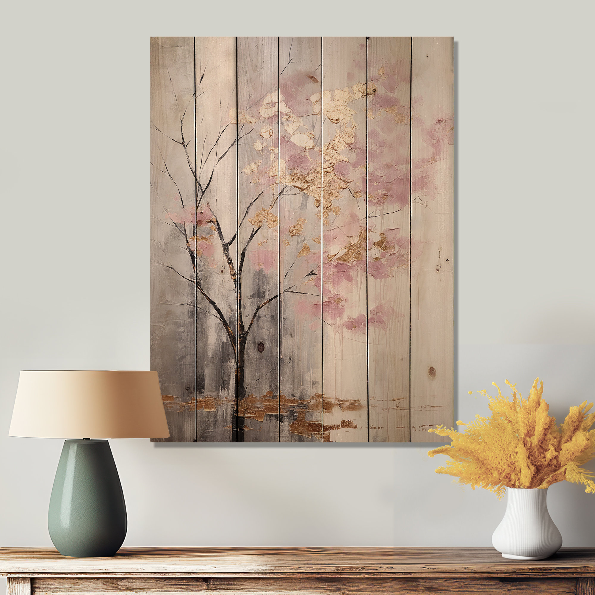 Red Barrel Studio Blossom Tree Whispers Of Pink II On Wood Print ...
