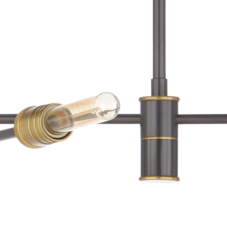 Lustre linéaire moderne Spoutnik 6 lumières Pluton, Bronze