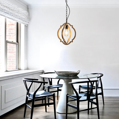 Bois massif de la salle à manger Retro Country, cordon de suspension réglable, à intensité variable pour les îlots de cuisine et les tables, compatible avec les plafonds inclinés, nécessite un salon en fer E26 de 60 W, un vestibule à intensité variable
