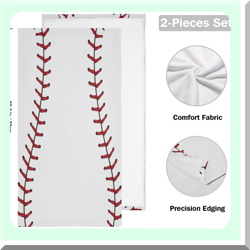 All-Star Baseball Hand Towels - Soft, Absorbent, Decorative Set for Bathroom, Kitchen, Gym, Spa, and Home - 28x14 in