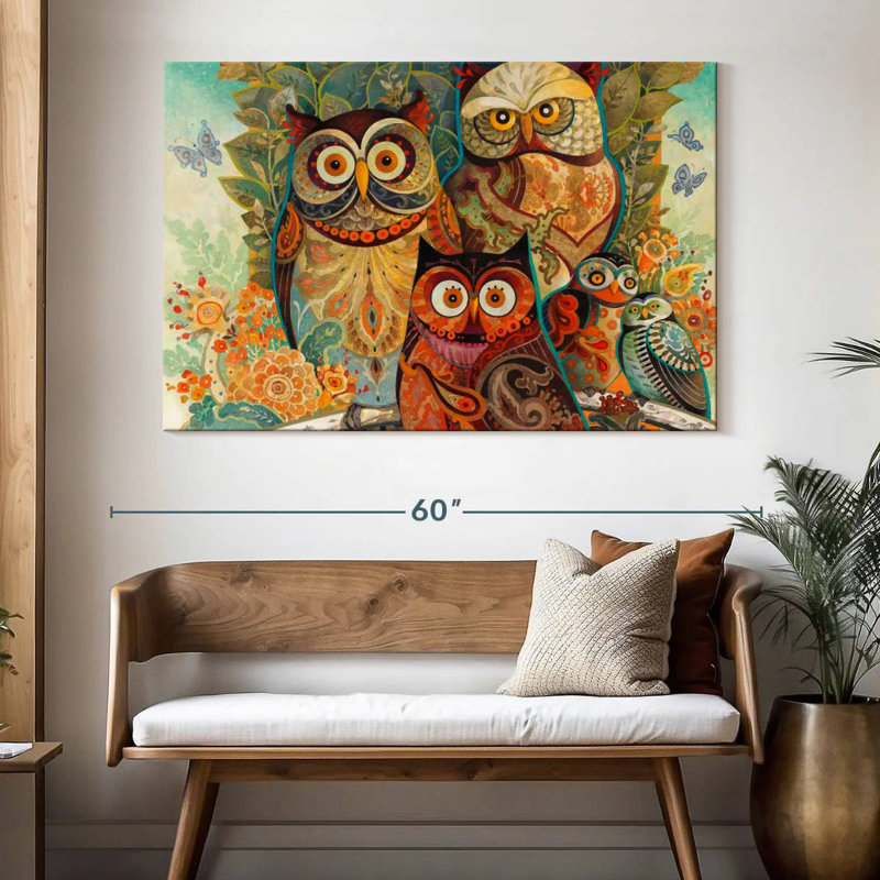 Brampt Forest Owls, 34" H x 51" W