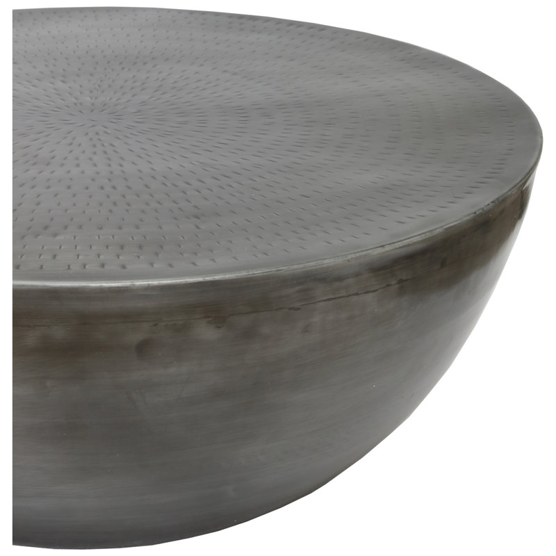 Table basse Hobbs Drum, Nickel antique