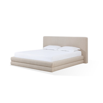 Maya Upholstered Platform Bed In Brun Boucle -  Modus Furniture, QCTLH5