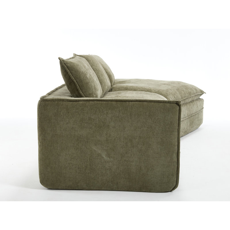 Canapé modulaire rembourré, Tissu vert