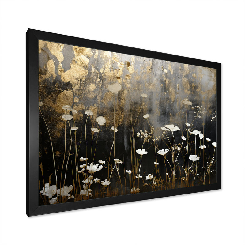 Gilded Garden Blooming Meadows III - impression, H 24 po x l 32 po x P 1,5 po, Cadre simple noir