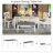 Caden Modern 6-Piece Wood Dining Table Set with Bench-900181477-900181479-900181472