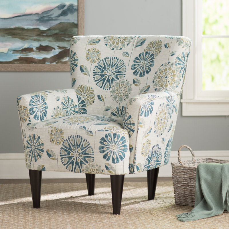 Akanni Upholstered Armchair, Cascade Teal Polyester