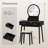 Small Vanity Desk w/Mirror & Lights Cushioned Stool 3 Adjustable Lighting Colors -854262312