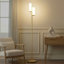 Lampe sur pied DEL industrielle à 3 voies avec abat-jour cylindrique en verre 64 po Gemini