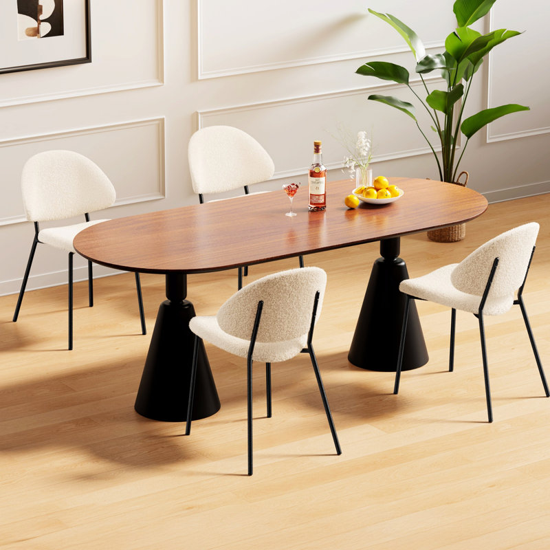 Ensemble de 4 chaises rembourrées, chaises de salle à manger modernes avec dossier incurvé pour la cuisine de la salle à manger