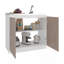 Armoire de rangement Extremo avec 2 portes et 3 tablettes, blanc et gris clair