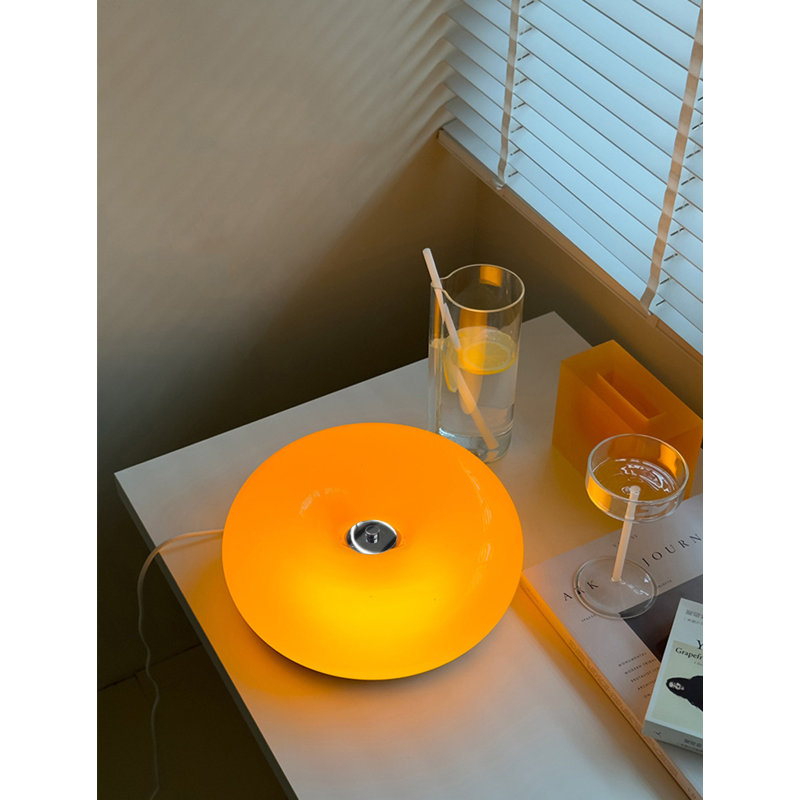 Aura Donut Orange Glass Table Lamp
