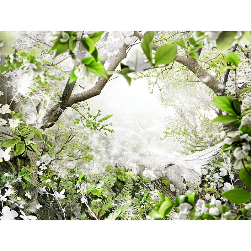 Rideau de douche forêt enchantée - décor de salle de bain nature 16606, H 73 po x l 70 po
