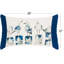 Housse de coussin décoratif imprimé oiseaux de mer 12 x 20 pouces bleu marine