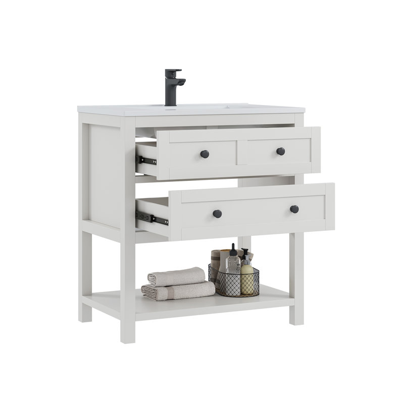 Meuble-lavabo simple Wilce Meltiva, Blanc, 30"