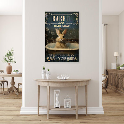 Rabbit Bath Soap - 1 Piece Rectangle Graphic Art P " Rabbit Bath Soap "