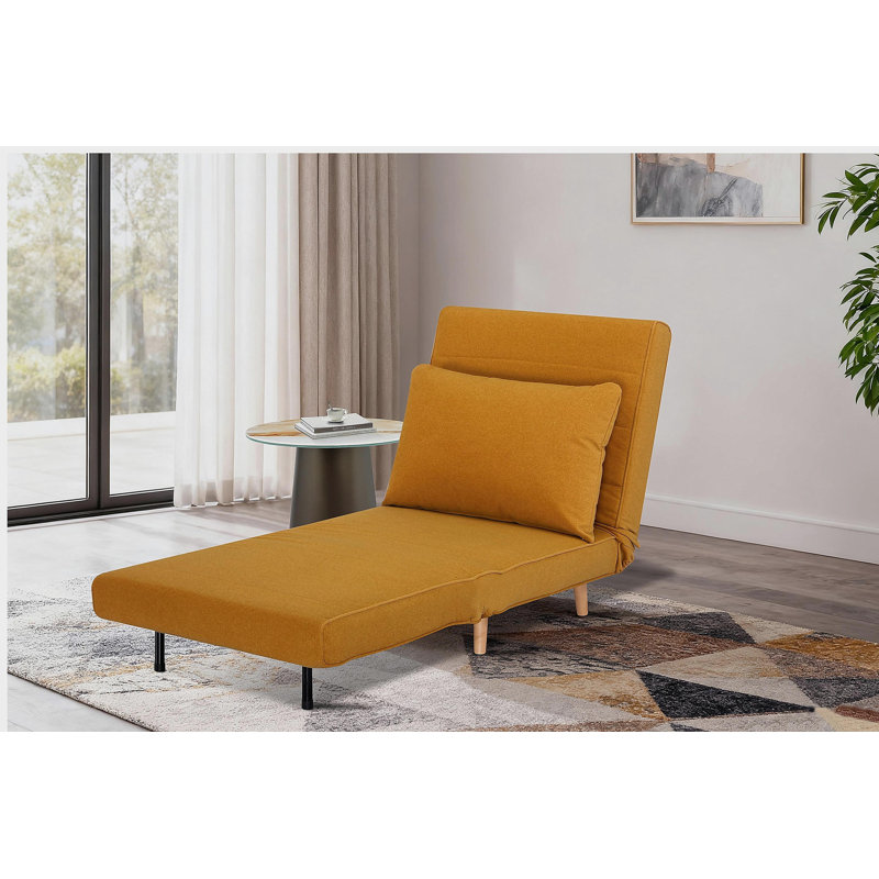 Canapé-lit Max - Fauteuil d'appoint-canapé-lit 3 en 1, Moutarde