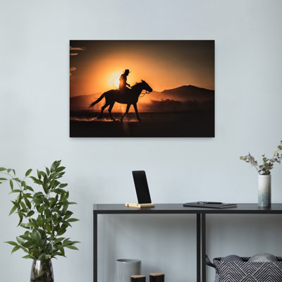 Untitled Abstract Contemporary Horse Sunrise Sunset Wall Art Print
