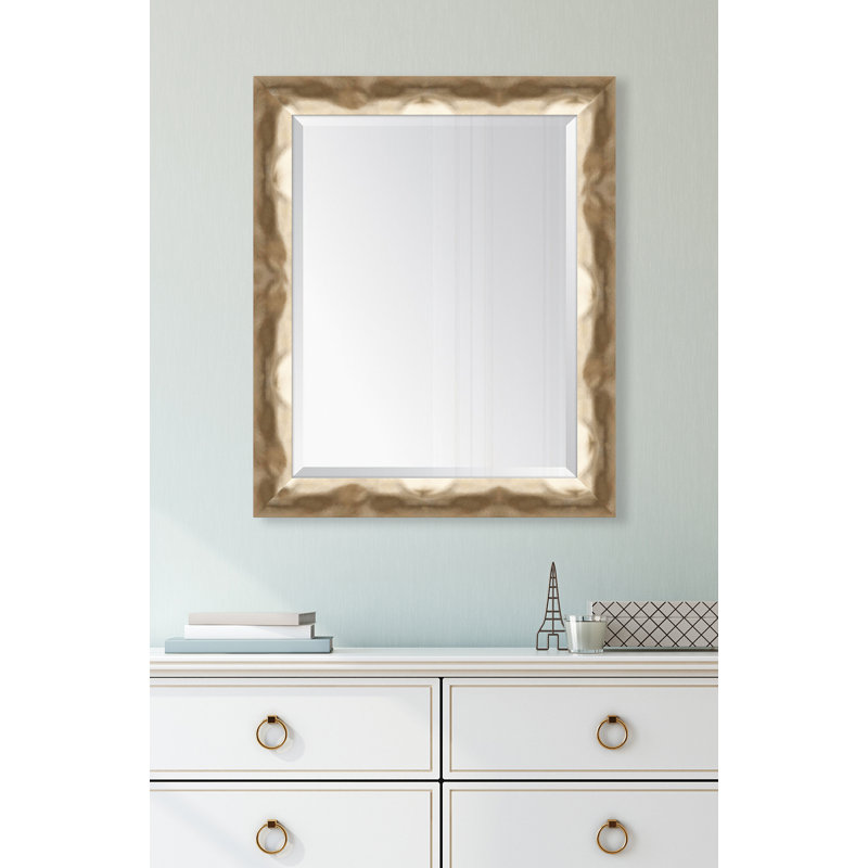 Brookneal Wood Wall Mirror, Gold, 33" H x 27" W