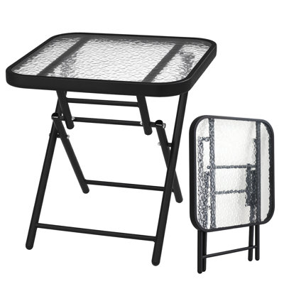Metal Square Patio Folding Side Table by Ebern Designs