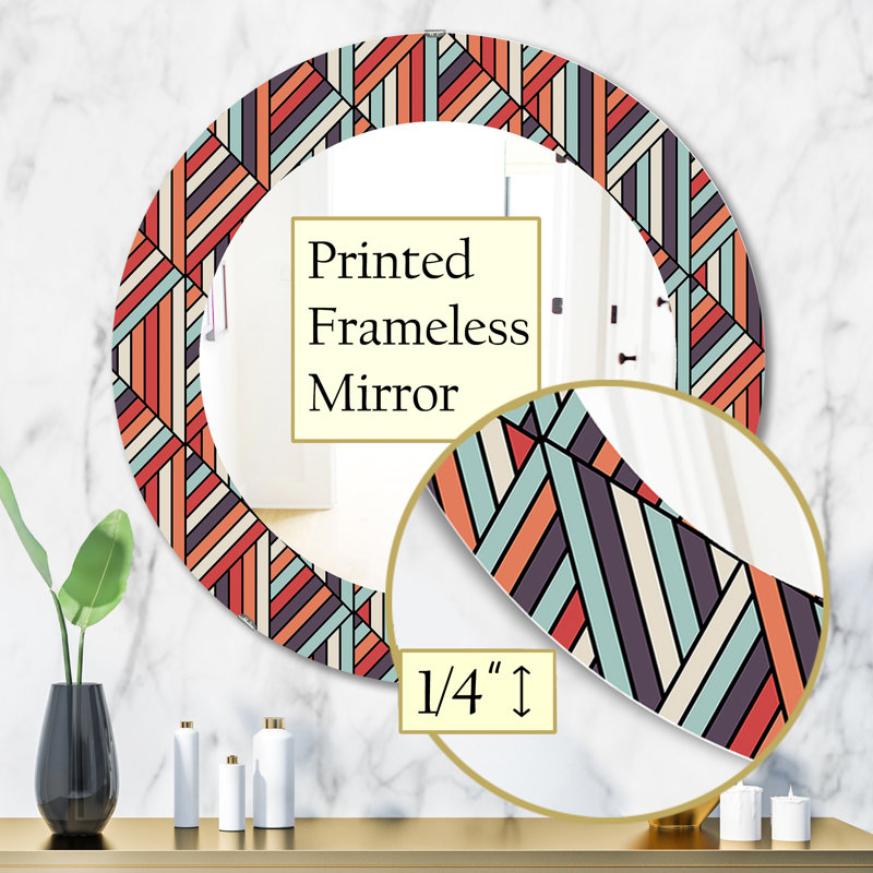 Miroir mural géométrique, H 31,5 po x l po