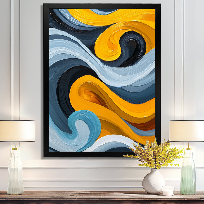Nyara - Abstract Canvas Art Print, Noir, noir, noir, noir, H 20 po x l 12 po, Reproduction encadrée d'une seule photo