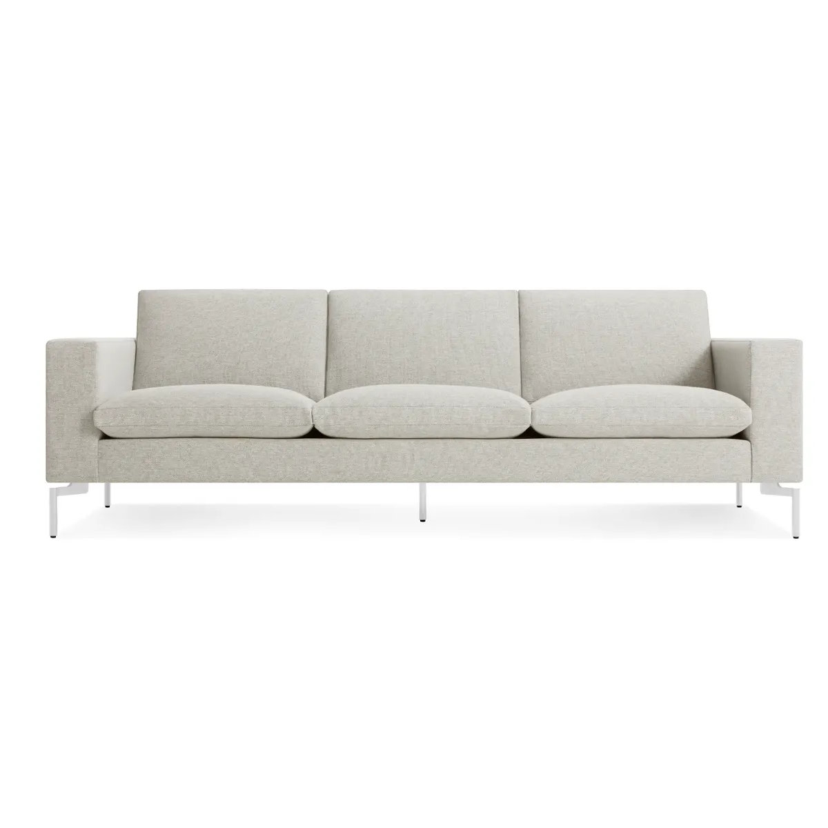 New Standard Upholstered Sofa, White, 32" H x 92" W x 35" D, Maharam Mode in Clavicle Polyester Blend