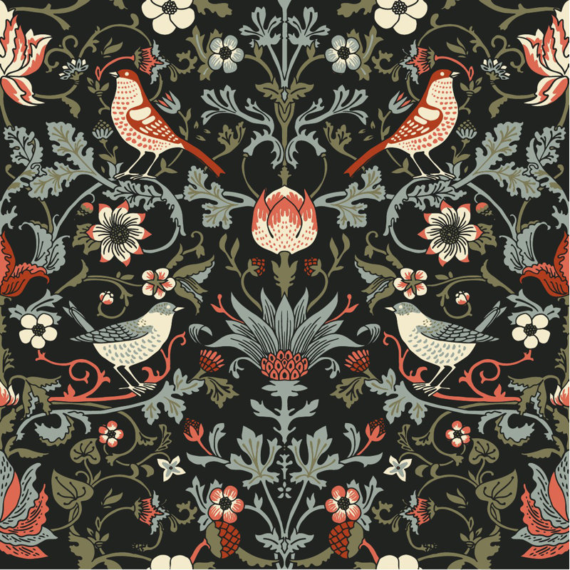 Ethnic Design Wallpaper Floral Tile