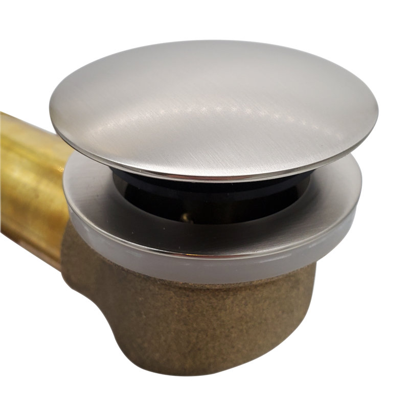 Drain de baignoire 1,5 "à gros bec avec plaque de débordement, Nickel satiné